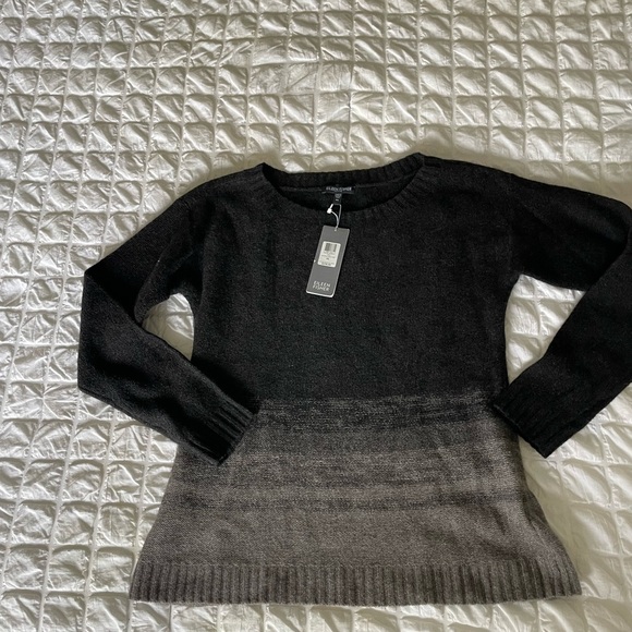 Eileen Fisher Yak Wool Silk Crew Neck Sweater with Ombre - Picture 5 of 13